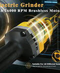 Close-up of Cordless Die Grinder With 20V Battery Compatibility One Quarter Inch Precision Chuck Four Speed 26000 RPM.