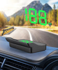 Heads Up Display For Cars Digital HUD Speedometer With GPS Dual Satellite Tracking 10Hz Refresh Auto Brightness Large Font Windshield Projector USB Plug And Play Car Interior Accessory MPH Green on dashboard.
