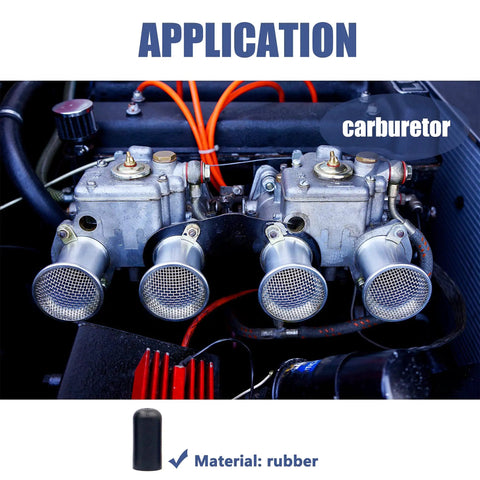 Get Your Ride Runnin Smooth With This 60-Piece Rubber Vacuum Caps Assortment Kit For Carburetors And Manifolds Featuring Versatile 3/16 5/32 7/32 1/4 5/16 And 3/8 Sizes Designed To Stop Leaks Fast And Keep It Fresh. rubber vacuum cap on carburetor manifold, black rubber, engine application