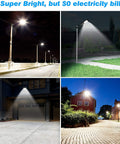 Beefy 600W Solar Street Light Outdoor IP65 Waterproof Ultra Bright 60000LM With 990 LEDs illuminating various outdoor spaces
