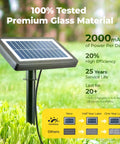 Solar panel for Outdoor Solar String Lights 29 Ft Long With 10 S14 Edison Bulbs Warm White IP65 Waterproof, in garden