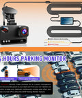 Dash Cam Hardwire Kit With Voltage Indicator 9.8 Ft Power Harness Red ACC Power Yellow Constant Power Black Ground Multi Size Connectors