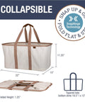 Collapsible Laundry Tote Two Pack 50L Foldable Carry All For Laundry Car Trunk RV Dorm And Home Organization Luxe Cotton Blend