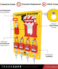 Lockout Tagout Station Kit With 26 LOTO Devices And 20 Do Not Operate Tags Padlock Hasps Wall Mount Board OSHA Compliant