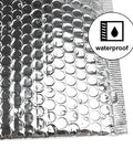 Metallic Bubble Mailers 75 Pack 6 By 9 Inch Padded Envelopes With Self Seal Foil Bags close-up showing silver cushioning surface