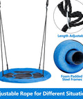 40 Inch Flying Saucer Tree Swing for Backyard Fun and Playground Action, Heavy Duty 800 Lb Weight Capacity, Waterproof Textilene, foam padded steel frame