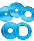 Locking Router Plate Insert Kit With Twist Locks For Router Table Insert Plate Aluminum Construction Fits Properly And Controls Dust No Tools Needed To Install 5 Pack Ideal For Woodworking And Dust Free Routing showing five blue anodized aluminum rings