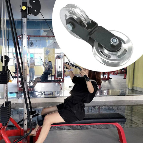 Double Pulley Wheel For Home Gym Attachment Cross Pulley 88mm Metal Roller With Silent Bearings Easy Fit DIY Cable Machine Upgrade Durable Groove Wheel For Strength Training And Cable System used on cable machine