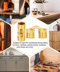 Set Of 6 8 Mm Hidden Brass Hinges For Cabinets And Jewelry Boxes With 180 Degree Opening Invisible Mount Gold Finish DIY Hardware For Small Boxes And Easy Craft Projects