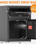 Heavy Duty Depository Drop Safe With Front Drop Slot And Fireproof Construction, Digital Combination Lock, open door view