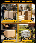 4 In 1 Convertible Hand Truck With 1000 Lb Capacity Dolly Cart And Wheels, Built Tough Heavy Duty Steel Frame For Moving Furniture And Boxes, Easy Load Transfer, Portable Mobility, And Versatile All Purpose Use in warehouse, house, truck, and farm