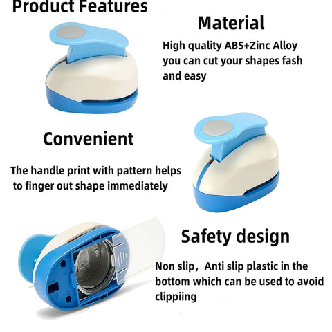 Three Quarters Inch Circle Punch 19mm Circular Cutter Tool Lever Punch For Paper Crafts Scrapbooking Cardstock Greeting Cards And DIY Projects Handy Easy To Use For Home Office Crafting And Gifts, showing ABS plastic and zinc design with anti-slip feature