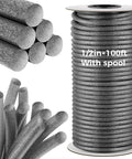 Heavy Duty Foam Backer Rod Half Inch Diameter By 100 Feet Gray Roll with spool and loose rods for sealing and gap filling.