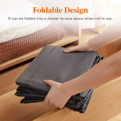 4 Pack Under Bed Storage Containers 95L Large Capacity With Reinforced Handles For Blankets, Comforters, Sheets And Clothes Game Changer Dorm Room Organization, Closet Storage, Neat Bedroom Gear Grey being folded for storage.