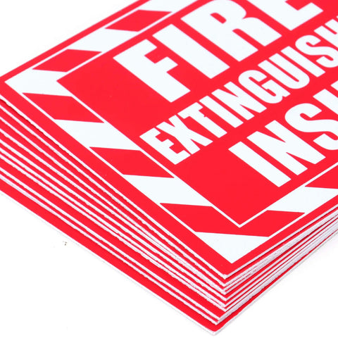 Hella Durable 10 Pack Fire Extinguisher Inside Sign Weatherproof Uv Resistant Self Adhesive Vinyl Decals For Rv Truck Trailer Car Safety Warning Label Incredibly Slick Peel And Stick Perfect For Open Roads