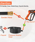Pressure Washer Gun And Hose Kit With 25 Ft Heavy Duty Hose And Replacement Wand 5 Nozzle Tips M22 Fitting Universal Fit details