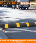 Heavy Duty Speed Bumps For Driveway 6 Ft Two Pack Rubber Speed Bumps With Two Channel Cable Protector Ramps in street