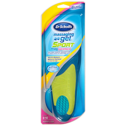 Massaging Gel Sport Replacement Insoles For Women, Cushioned Forefoot And Heel, Shock Absorption To Ease Joints, All Day Comfort