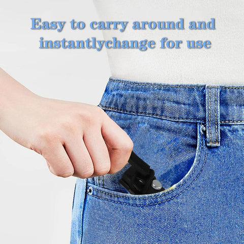 Person holding 30 Piece Zipper Repair Kit Universal Zipper Fixer Set With Plastic Detachable Pulls in denim pocket