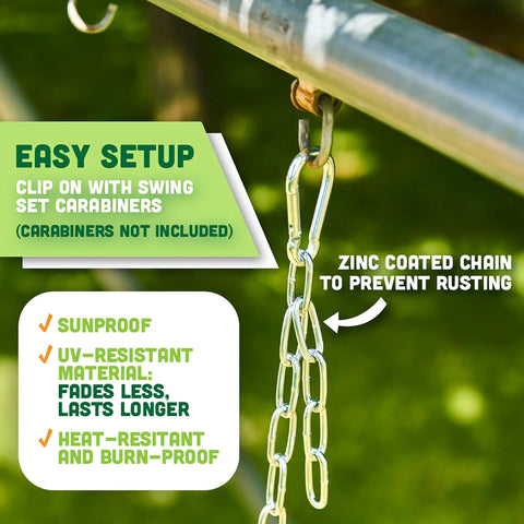 Easy setup of Deluxe High Back Bucket Toddler Swing With Pinch Free Design And Safe Chain, Triangle Guard, Green Outdoor Accessory