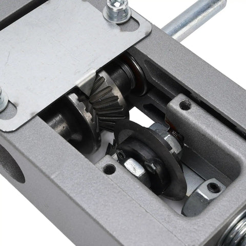 Close-up view of the gears inside the Versatile Electric Manual Wire Stripper With Drill Powered Option for heavy duty stripping.