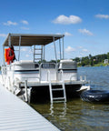 76-Inch 3-Step Marine Boarding Ladder, Heavy-Duty Aluminum, Saltwater And Freshwater Resistant, 300 Lb Capacity, Rugged Dockside Boat Access Ladder For Easy Water Exit on pontoon boat