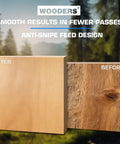 Comparison of wood before and after using 13 Inch Benchtop Thickness Planer With 15 Amp Motor Four HSS Blades 2000W All Copper Motor
