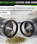 2 Pack Ball And Chain Replacement For Wakit Grinders And Mini Wakit shown installed, stainless steel bead chain grinding herbs