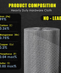 Heavy Duty Galvanized Hardware Cloth One Half Inch Mesh 36 By 100 Ft Roll 19 Gauge Hot Dip Galvanized After Welding Wire Composition