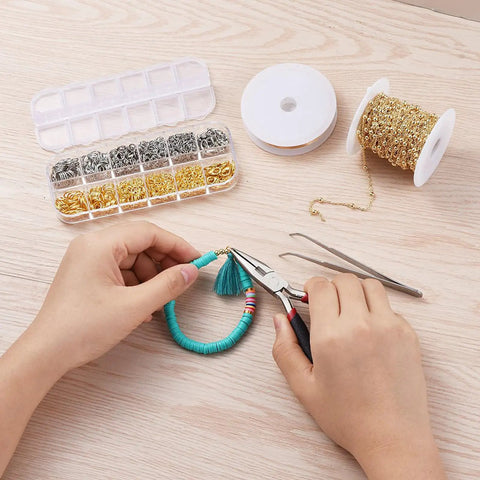One Stop Jewelry Making Kit With Open Jump Rings And Lobster Clasps Pliers Tweezers And Ring Opener For Necklace Repair And DIY Crafting