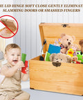 Open toy box with 105 Degree Lid Stay With Soft Close Hydraulic Dampening For Toy Box And Upward Top Opening Flap Door Black Beefy Build
