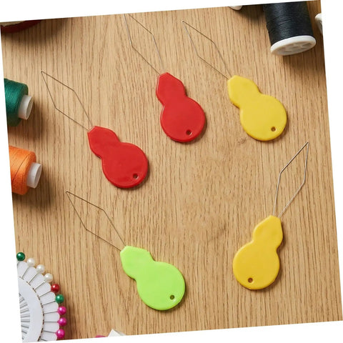 Gourd Shaped Needle Threader Tool Kit For Embroidery And Sewing, 100pc Plastic And Metal Threading Aids, Quick Threading Needle Tool For Home And Travel, Smooth Thread Insertion And Effortless Stitching; assorted colors