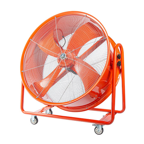 Smooth Rolling Industrial Drum Fan Cranking Out Serious Airflow To Crush Heat And Clear Smoke Quick 15000 Cfm Motor Works Hard All Day Long For Workers on wheels.