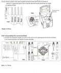 Diagram showing wiring and assembly instructions for Waterproof Lockable Enclosed Power Panel Box With 50 Amp 125 250V RV 14 50R Outlet.