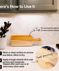 Instructions for using Food Grade Mineral Oil For Wood Cutting Boards, Countertops, And Butcher Blocks, tips for application.