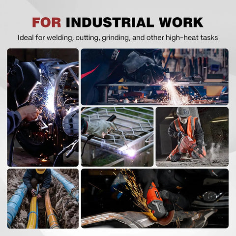 Flame Resistant Balaclava For Welders And Industrial Work 7oz Arc Rated CAT2 NFPA 2112 shown in welding and grinding tasks scenes.