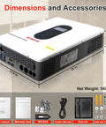 12,000W Hybrid Solar Inverter For Home And RV, 48V DC To 120V/240V AC Pure Sine Wave, with included accessories