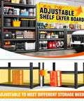 Heavy Duty Adjustable Garage Shelving Unit With 5 Tier Steel Racks showcasing adjustable shelf layer board feature next to car