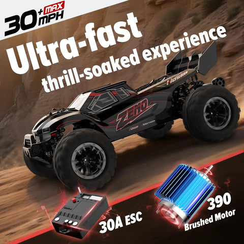 Fast 1 To 10 Scale RC Car For Adults And Kids 8 To 12, 4x4 Electric Remote Control Monster Truck on dirt track, ultra-fast speed