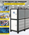 Top Tier Heavy Duty 15 Ton Air Cooled Water Chiller With Stainless Steel Tank And Micro Computer Control for industrial applications.