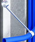 Close-up of Heavy Duty High Carbon Steel PVC Pipe Bender tool clamping PVC tube for precise bending.