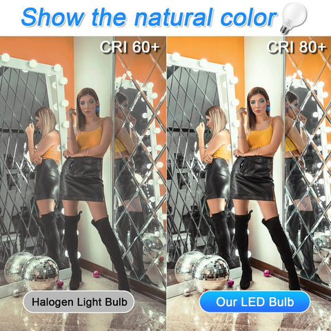 Four Pack LED Globe Bathroom Bulbs 60W Equivalent G25 Round 5000K Bright White Vanity Mirror Lighting E26 Medium Base 5W Per Bulb Instant On Non Dimmable Energy Saving 120V