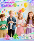 Children holding Crystal Growing Science Kit For Kids 16 Piece Party Favors Totally Great For Classrooms in a festive setting.