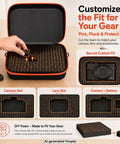 Rugged Hard Shell Case With Custom Cut Foam For Compact Mirrorless Cameras And Photo Gear Boss Level Protection showing customizable foam layout.