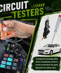 Heavy Duty Auto Blade Fuse Assortment Kit With Reliable Voltage Tester And Slip Proof Removal Pliers Covers Every Essential Amp Rating To Keep Your Whip Electrical System Solid From City Streets To Rural Highways showing hand using circuit tester on fuse box.