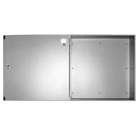 NEMA 1 Hinged Door Wall Mount Enclosure, Steel, Medium, 36 By 30 By Eight And Five Eighths Inches, Less Panel, open view