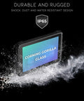 Heavy Duty Rugged Windows 11 Pro Tablet Featuring An Integrated Barcode Scanner with IP65 rated Corning Gorilla Glass.