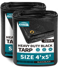 Heavy Duty Waterproof Tarp 4x5 Feet Two Pack 14 Mil Polyethylene Tarps For Snow And UV Protection Durable Outdoor Cover