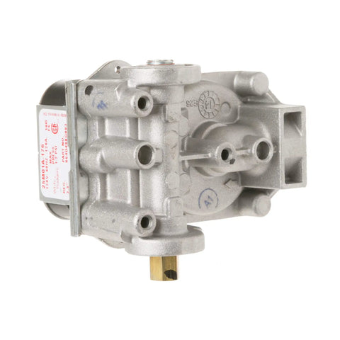 WE14X215 Shutoff Valve Assembly for Gas Dryers OEM Replacement Valve Kit showing metal construction and gas flow control ports