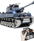 1 18 Scale Alloy German Tiger I RC Tank With Smoke Lights And Realistic Dope Sounds 2 4 GHz Remote Control Military Battle Toy